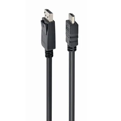 Кабель DisplayPort->HDMI Cablexpert CC-DP-HDMI-1M 1м, 20M/19M, черный, экран, пакет (CC-DP-HDMI-1M) (079990) {100}