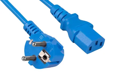 Кабель питания компьютера (Schuko+C13) (3x0.75), синий, 1.8м Cabeus (PC-186-VDE-1.8M-BL)