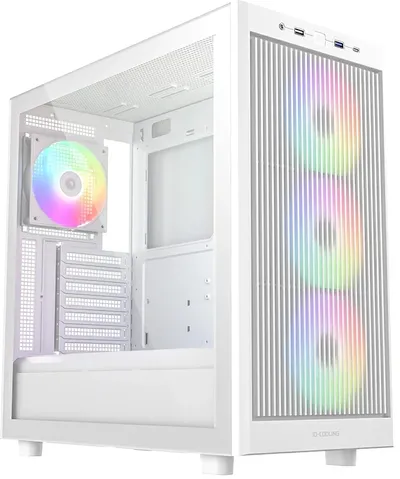 ID-Cooling Case WARE 510 ARGB White ATX/ win TG/ 4 fans/ Type C/ CPU 180mm/ GPU 380mm/ no PSU