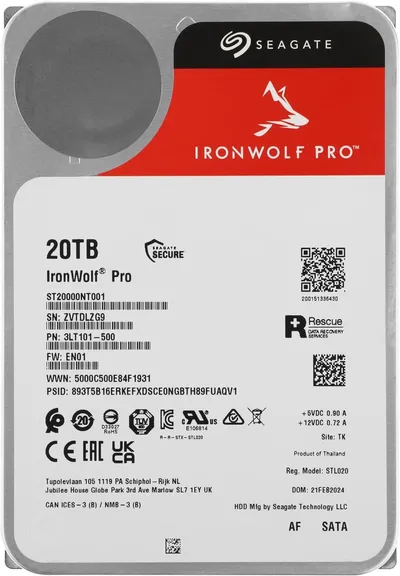 Жесткий диск Seagate ST20000NT001, 20 ТБ, SATA III, 3.5", 7200 об/мин