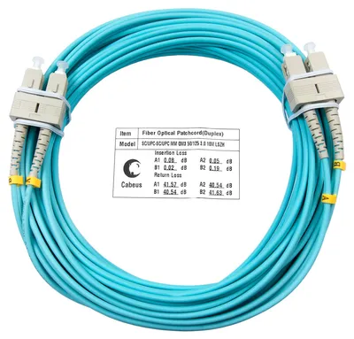 Патч-корд оптический Cabeus FOP-50-SC-SC-20m, многомодовый, SC/UPC, 20м