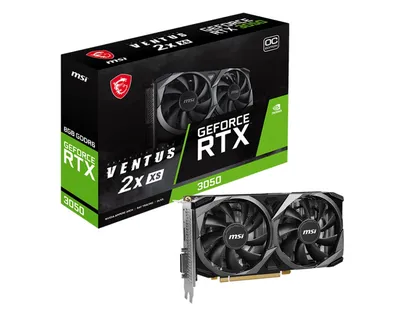 Видеокарта MSI RTX 3050 VENTUS 2X XS 8G OC//RTX 3050, HDMI, DP, 8G, D6 (незначительное повреждение коробки)