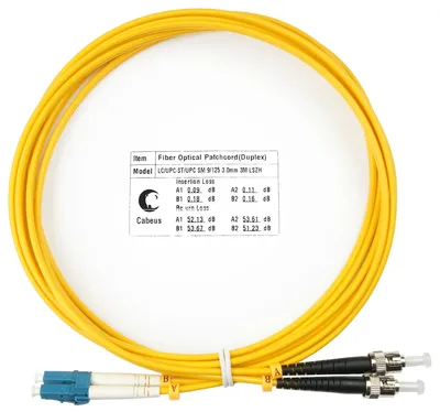 Патч-корд оптический Cabeus FOP(d)-9-LC-ST-3m, OS2, 3 м, желтый