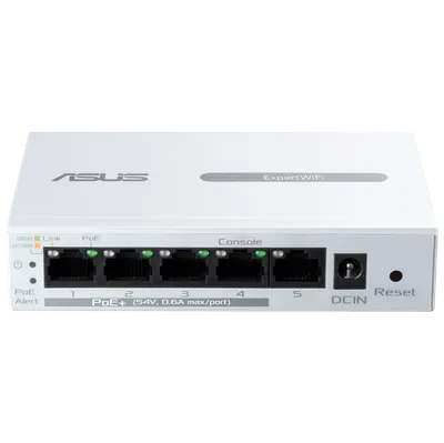 Коммутатор ASUS ExpertWiFi EBP15, 5×1 Гбит/с (4×PoE+), настраиваемый