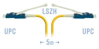 SNR-PC-LC/UPC-A-DPX-HD-5m  Патчкорд оптический LC/UPC SM Duplex (HD)  5  метров,  волокно G.657.A1