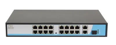GL-SW-F005-16P - Коммутатор GIGALINK, неуправляемый, 16 PoE (802.3af) порта 10/100Мбит/с до 250 метров cat.6, 2 * 10/100/1000BaseT + 1 SFP 1000Мбит/с, 300Вт
