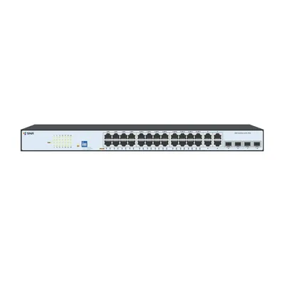 SNR SNR-S2300G-24TC-POE Управляемый Web-smart PoE коммутатор уровня 2, 24 порта 10/100/1000Base-T, 4 порта Combo 10/100/1000Base-T|100/1000Base-X SFP, бюджет PoE 370 Вт, встроенный БП ~220V AC