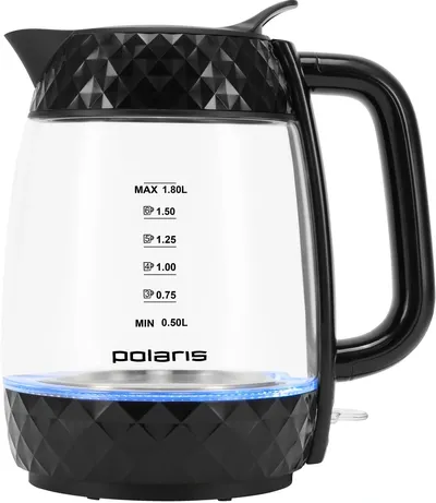 Чайник электрический Polaris PWK 1809CGL, 1.8л, 2200Вт, стекло/пластик