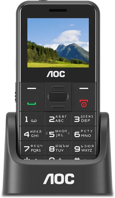 Мобильный телефон AOC 205 A черный моноблок 2Sim 2" 128x160 RTOS 0.08Mpix GSM900/1800 FM microSD max32Gb