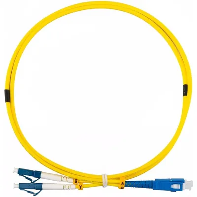 Rexant (50-2114-1) Патч-корд оптический одномодовый (SM) 9/125 OS2 разъемы zip-cord LC/UPC-SC/UPC 3мм Duplex LSZH 1м желтый