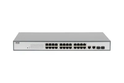 Коммутатор ROXTON UNS-1024F2SP, неуправляемый PoE, 24×10/100, 2×SFP, 1U