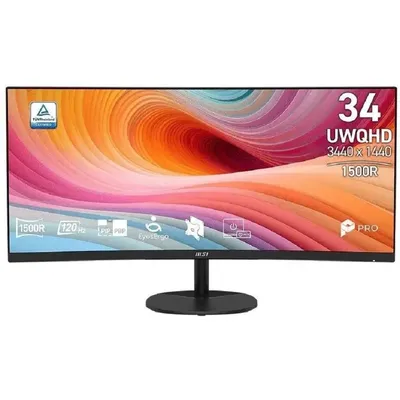 MICROSTAR MSI PRO 34" MP341CQ E12 {VA Curved 3440x1440 120Hz 1/4ms 300cd 2xHDMI DisplayPort 2x2W Tilt Internal Vesa}