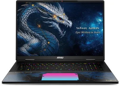 Ноутбук MSI Titan 18 HX Dragon Edition Draco A2WJ-1251RU, 18" (3840x2400) IPS 240 Гц/Intel Core Ultra 9 290HX Plus/96 ГБ DDR5/4096 ГБ SSD/NVIDIA GeForce RTX 5090 для ноутбуков (24 Гб)/Windows 11 Home, Черный (9S7-1824D6-1251)