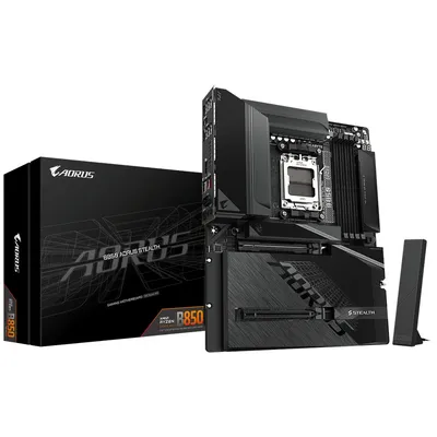 Материнская плата AORUS B850 AORUS STEALTH, AM5, 4×DDR5, 4×M.2, ATX