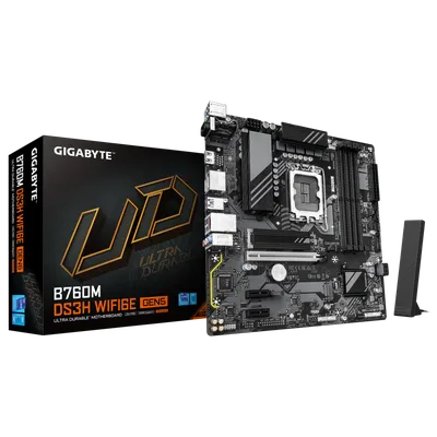 Материнская плата Gigabyte B760M DS3H WF6E GEN5, LGA1700, DDR5, Wi-Fi 6E