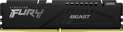 Оперативная память Kingston Fury Beast, DDR5, 32Gb (1x32GB), 6400MHz, CL32, DIMM, радиатор, черный