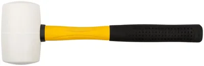 Киянка резиновая Fit 45504, белая, 70 мм, 680 г, фиберглассовая ручка