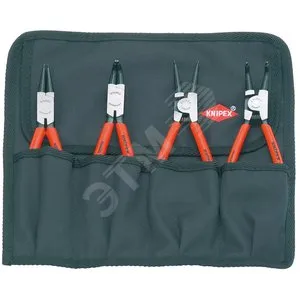 Набор щипцов для стопорных колец Knipex KN-001956, 4 предмета