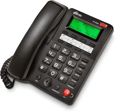 Телефон RITMIX 80001483, RT-550, проводной, черный, АОН, дисплей