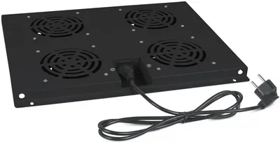 TRAY-60-BK Вентиляторный модуль Cabeus 1U 40х417х315 мм (ВхШхГ) вентиляторов: 4 поток: 600 м3/ч в напольные шкафы серии SH-05C глубиной 600мм цвет: чёрный