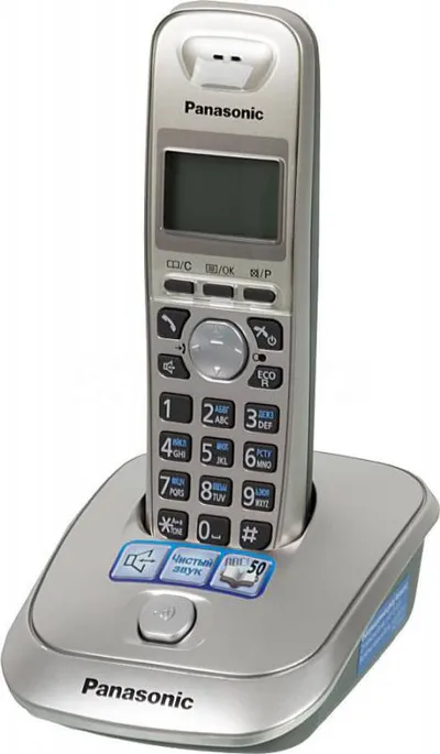 KX-TG2511RUN - Радиотелефон PANASONIC KX-TG2511 (RUN), АОН, Caller ID (журнал на 50 вызовов), спикерфон на трубке, полифонические мелодии звонка, Платиновый