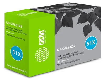 Картридж лазерный Cactus CS-Q7551XS, черный, 13000стр.