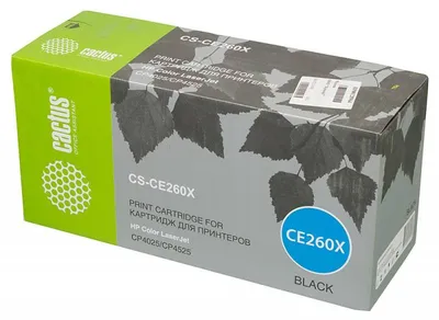 -/ Картридж лазерный Cactus CS-CE260X CE260X черный (17000стр.) для HP LJ CP4525