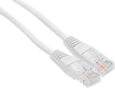 Патч-корд LANMASTER - TWT, UTP, кат. 5e, 2 x RJ-45, RJ-45 - RJ-45, ПВХ, белый, 5 м, с заливными колпачками, TWT-45-45-5.0-WH