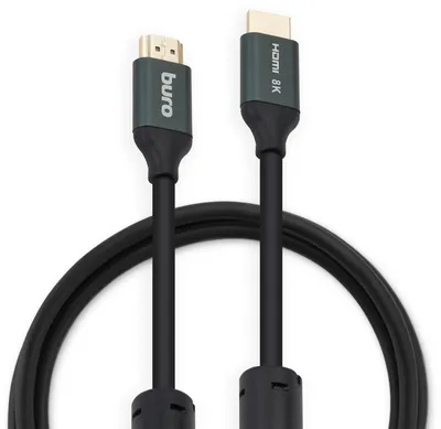 Кабель интерфейсный Buro BHP-HDMI-2.1-3G HDMI (m) - HDMI (m) , ver 2.1, 3м, GOLD, ф/фильтр, черный (1478845)