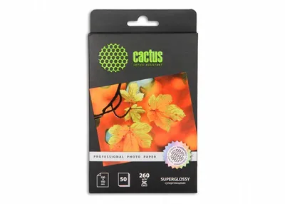 Cactus CS-HGA626050 Фотобумага Cactus CS-HGA626050 Professional, суперглянцевая, 10x15, 260g/m2, 50p