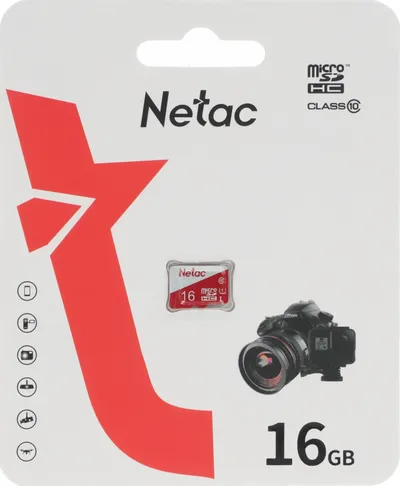 Карта памяти NETAC NT02P500ECO-016G-S, microSDHC, 16 ГБ, Class 10