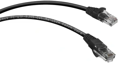 Патч-корд Cabeus PC-UTP-RJ45-Cat.5e-3m-BK-LSZH Патч-корд U/UTP, категория 5е, 2xRJ45/8p8c, неэкранированный, черный, LSZH, 3м