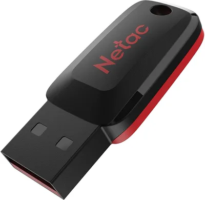 USB накопитель Netac - U197, USB Type A (USB 2.0), 128 ГБ, цвет чёрно-красный, NT03U197N-128G-20BK
