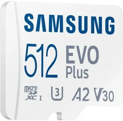 Samsung EVO Plus <MB-MC512SA> microSDXC Memory Card 512Gb Class10 UHS-I U3 A2 V30 +  microSD--> SD Adapter