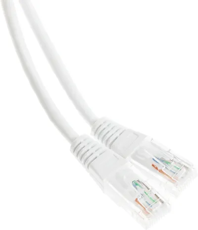 Патч-корд LANMASTER - TWT, UTP, кат. 5e, 2 x RJ-45, RJ-45 - RJ-45, ПВХ, белый, 3 м, с заливными колпачками, TWT-45-45-3.0-WH