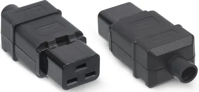 Вилка Cabeus IEC-320-C19, 16А, чёрный