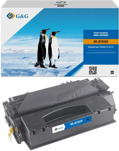 Картридж G&G GG-Q7553X Black для HP LaserJet P2015/2015D/2015N/M2727NF  (повышенной  ёмкости)