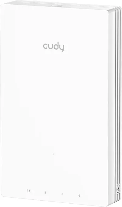 Точка доступа Wi-Fi CUDY AX3000 Gigabit Wall-Plate Wi-Fi 6 Access Point AX3000 Dual Band Wi-Fi 6 Wall Plate Access Point, Chipset MT7981+MT7531AE+MT7976CN, 802.11ax/ac/a/b/g/n, 2402Mbps at 5GHz + 574Mbps at 2.4GHz, 1 x Gigabit PoE-IN Port, 802.3af / at, 4 x Gigabit RJ45 ports, LAN1 support PoE Out, Cudy Mesh Support (AP3000 Wall)