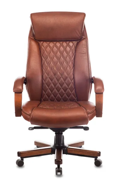 Кресло Бюрократ T-9924WALNUT/CHOK, кожа, с подголовником, светло-коричневое