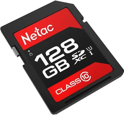 Карта памяти Netac - P600, SDXC, read speed 80Mb/s, UHS-I Class 1, Class 10, 128GB, NT02P600STN-128G-R