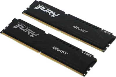 Модуль памяти Kingston 16GBDDR5 5200 DIMM FURY Beast Black XMP Gaming Memory KF552C40BBK2-16 Non-ECC,  CL40, 1.25V, (Kit of 2) 1RX16 40-40-40  288-pin 16Gbit, RTL