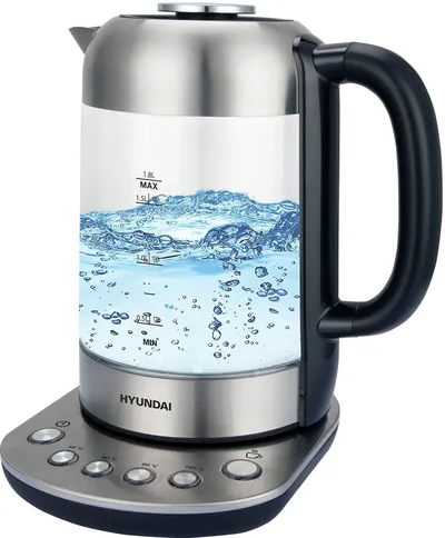 Чайник Hyundai HYK-G8407, 1.8 л, 2200 Вт, стекло, 4 режима