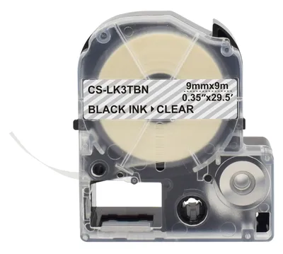 Картридж ленточный Cactus CS-LK3TBN, черный/прозрачный, 9мм×9м, для Epson