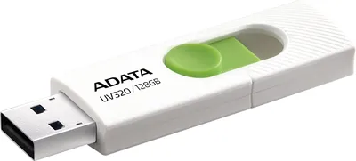 USB накопитель ADATA - UV320, USB Type A (USB 3.2 Gen 1), 128 ГБ, read speed-100MB/s, цвет белый, AUV320-128G-RWHGN