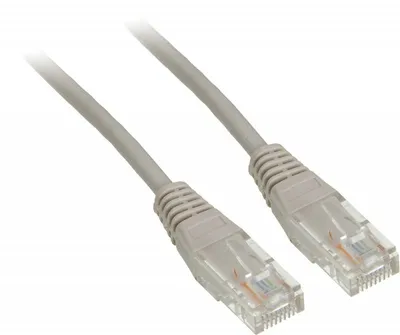 Патч-корд LANMASTER - TWT, UTP, кат. 5e, 2 x RJ-45, RJ-45 - RJ-45, ПВХ, серый, 10 м, с заливными колпачками, TWT-45-45-10-GY