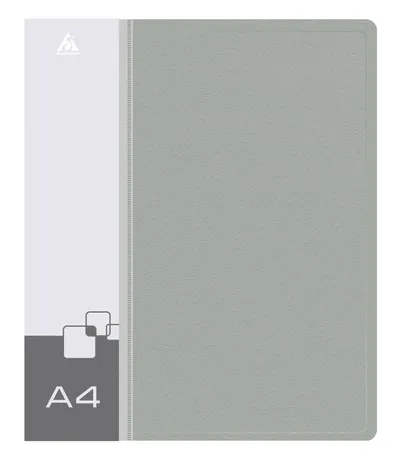 Папка Бюрократ 0827/4RGREY, A4, 4 кольца, корешок 27мм, серый