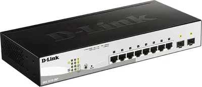 Коммутатор D-Link DGS-1210-08P/G3A, 8×1GbE PoE, 2×SFP, L2, 65 Вт, 1U