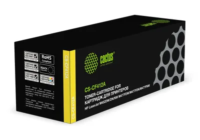 Картридж лазерный Cactus CS-CF412A для HP Color LaserJet Pro M452, M452nw, M452dn, M452dw, M477, M477dn, M477fdn, M477fdw, M477fnw, желтый, 2300 стр.