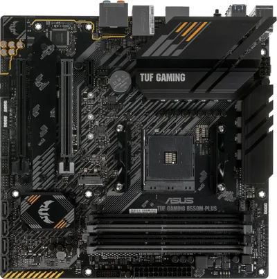 Материнская плата ASUS TUF GAMING B550M-PLUS,  Socket AM4, B550, 4*DDR4, HDMI+DP, CrossFireX, SATA3 + RAID, Audio, 2,5Gb LAN, USB 3.2*8, USB 2.0*6, COM*1 header (w/o cable) mATX ; 90MB14A0-M0EAY0