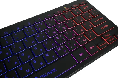 Клавиатура Оклик 300S черный USB slim LED (1696461) кабель 1.6м